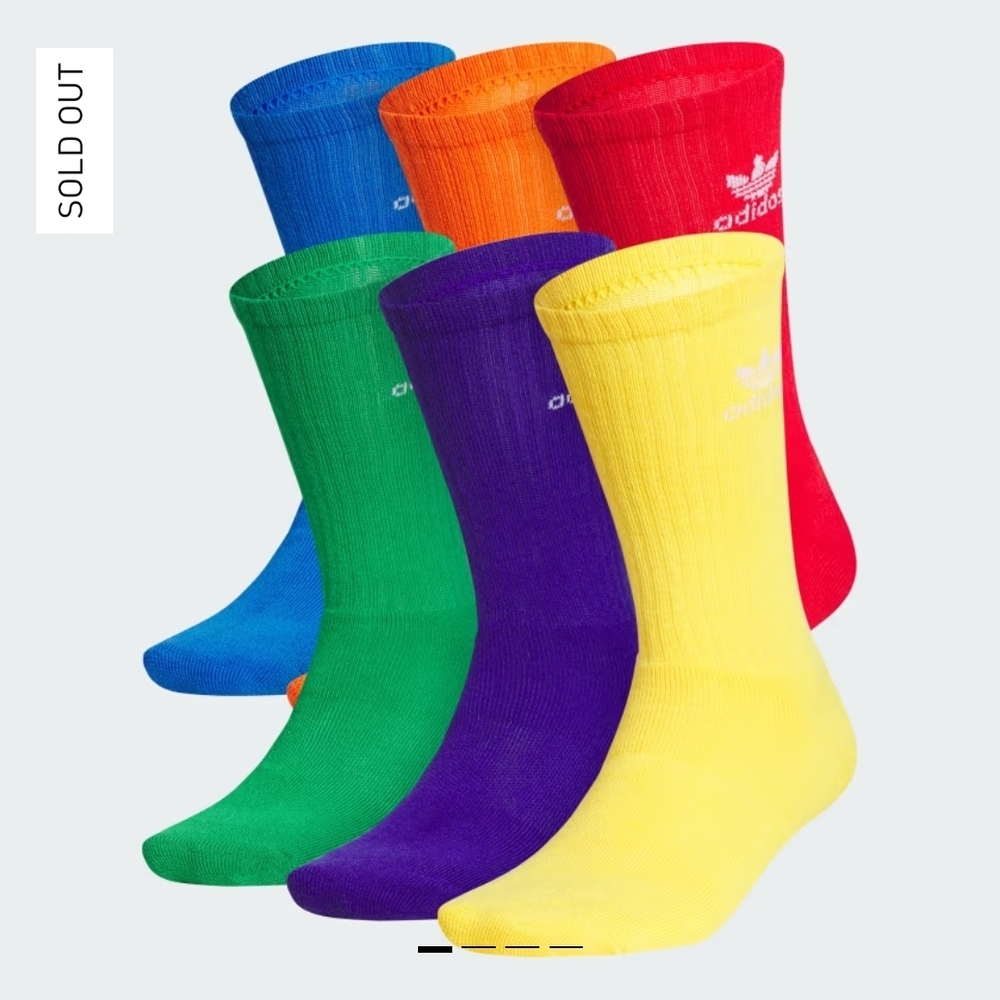 BNWT-Adidas Men's Colorful Crew Socks Set Size Large